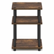 Furinno TURN-N-TUBE 3-Tier Toolless Open Shelves End Table Nightstand Amber Pine