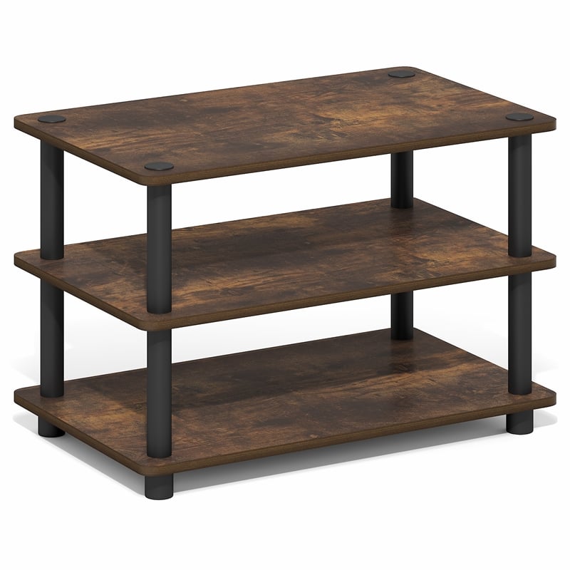 Furinno TURN-N-TUBE 3-Tier Entertainment Center for TV up to 32 Inch Amber Pine