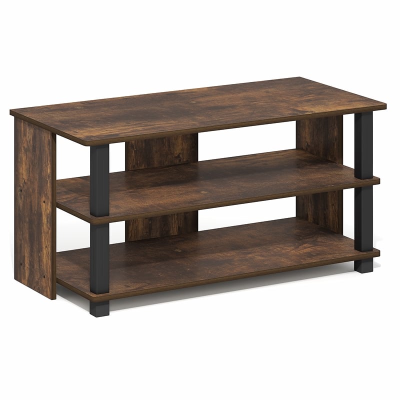 Furinno SULLY 3-Tier Entertainment Center for TV up to 40 Inch Amber Pine