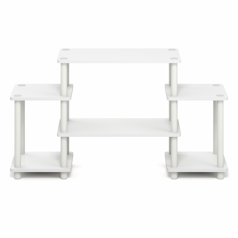 Furinno TURN-N-TUBE 6 Open Shelf Entertainment Center for TV up to 32 Inch White