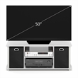 Furinno ECON 3-Tier Entertainment Center with Bins for TV up to 46 Inch White