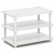 Furinno TURN-N-TUBE 3-Tier Corner Entertainment Center for TVup to 32 Inch White