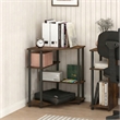 Furinno TURN-N-TUBE Corner Gaming Desk with Storage Shelves Amber Pine