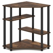 Furinno TURN-N-TUBE Corner Gaming Desk with Storage Shelves Amber Pine