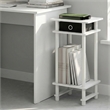 Furinno TURN-N-TUBE 3-Tier Narrow Toolless End Table with Storage Bin White