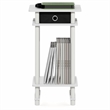 Furinno TURN-N-TUBE 3-Tier Narrow Toolless End Table with Storage Bin White
