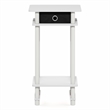 Furinno TURN-N-TUBE 3-Tier Narrow Toolless End Table with Storage Bin White