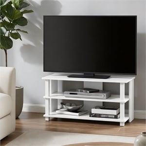 Furinno SULLY 3-Tier Open Frame Entertainment Center for TV up to 40 Inch White