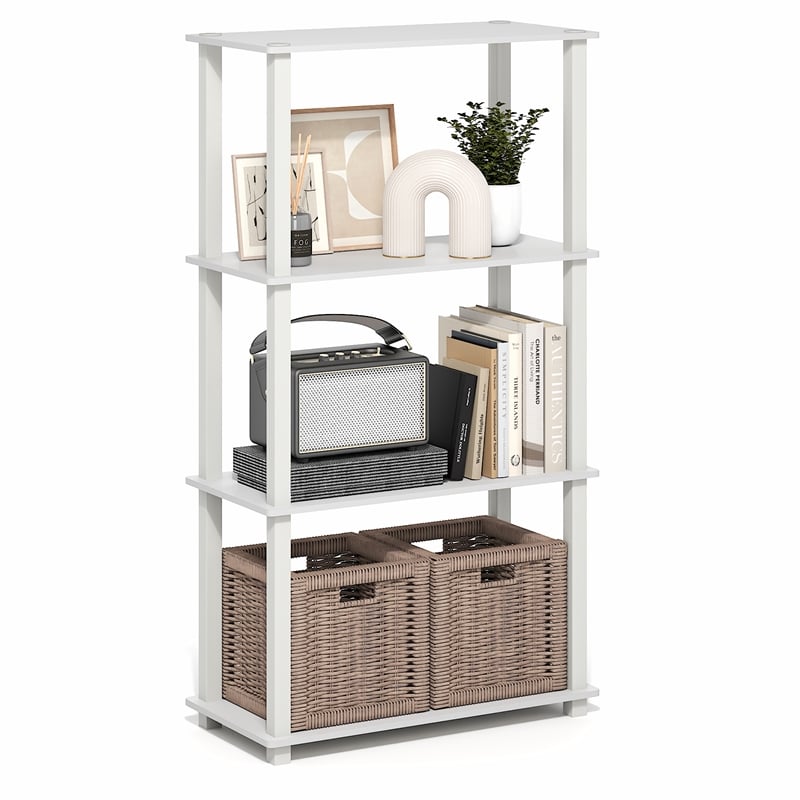 Furinno FULDA 3-Tier Narrow 10-In Width Bookcase 9.3 x 9.8 x 31.5
