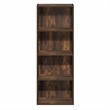 Furinno LUDER 4-Tier Corner Open Shelf Bookcase 9.3 x 15.6 x 41.7 Amber Pine
