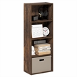 Furinno LUDER 4-Tier Corner Open Shelf Bookcase 9.3 x 15.6 x 41.7 Amber Pine