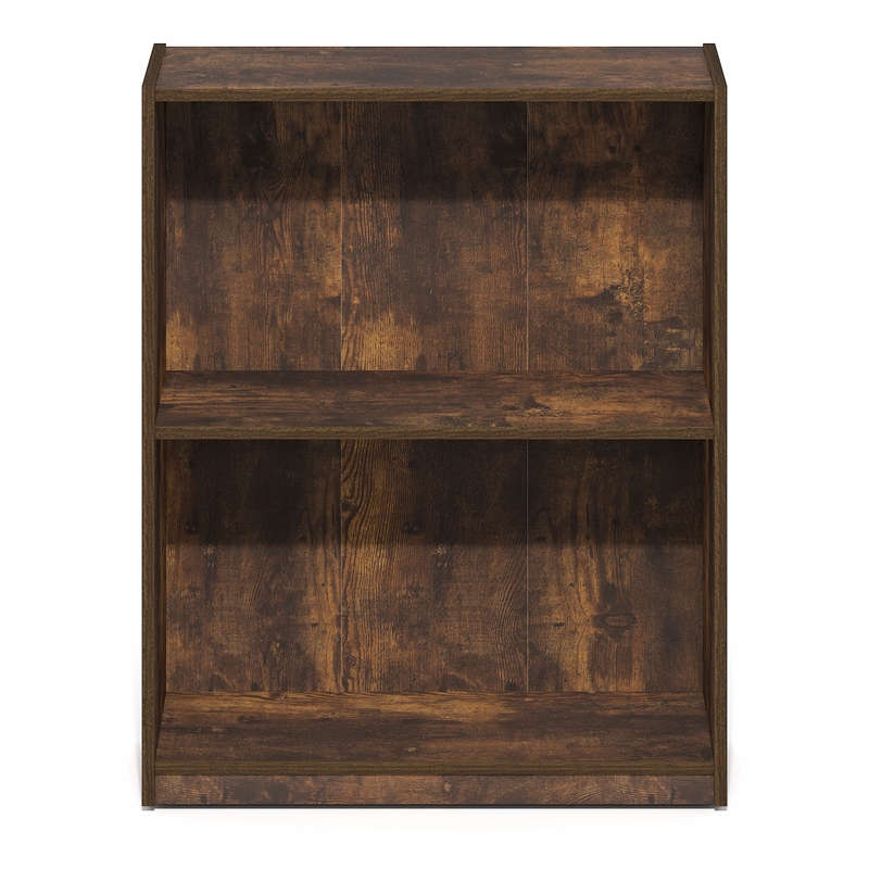 Furinno GRUEN 2-Tier Small Open Shelf Bookcase 8.3 x 21.8 x 27 Amber Pine