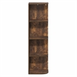Furinno PASIR 4-Tier Corner Open Shelf Bookshelf 9.3 x 12 x 41.4 Amber Pine