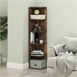 Furinno PASIR 5-Tier Corner Open Shelf Bookshelf 9.3 x 12 x 51.7 Amber Pine