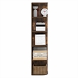 Furinno PASIR 5-Tier Corner Open Shelf Bookshelf 9.3 x 12 x 51.7 Amber Pine