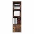 Furinno LUDER 4-Tier Bookcase with 1 Door Cabinet 9.3 x 12 x 41.8 Amber Pine
