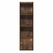 Furinno LUDER 4-Tier Bookcase with 1 Door Cabinet 9.3 x 12 x 41.8 Amber Pine