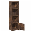 Furinno LUDER 4-Tier Bookcase with 1 Door Cabinet 9.3 x 12 x 41.8 Amber Pine