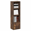 Furinno LUDER 4-Tier Bookcase with 1 Door Cabinet 9.3 x 12 x 41.8 Amber Pine