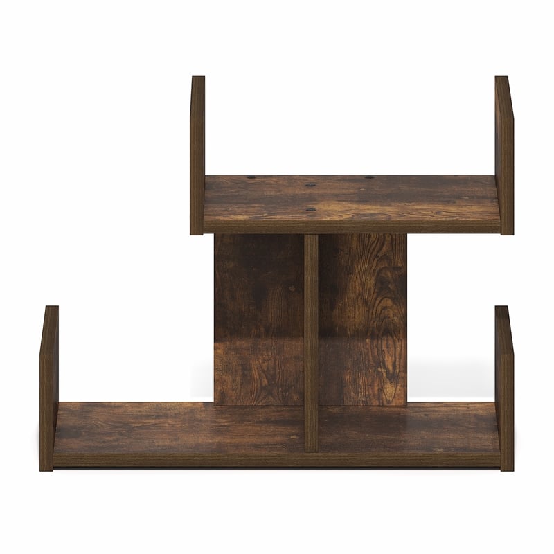 Furinno HERMITE 2-Tier U-shape Office Organization Shelf Amber Pine