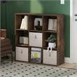 Furinno PELLI 9-Cube 3x3 Cube Bookcase 11.7 x 35.3 x 35.4 Amber Pine