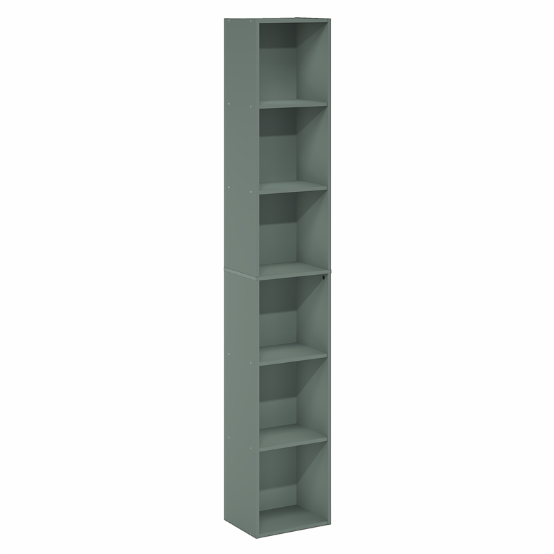 Furinno LUDER 6-Tier Tall Open Shelving Bookshelf 9.3 x 12 x 71 Sage Green