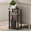 Furinno TURN-N-TUBE 3-Tier Slim Toolless End Table with Storage Shelf Amber Pine