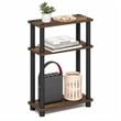 Furinno TURN-N-TUBE 3-Tier Slim Toolless End Table with Storage Shelf Amber Pine