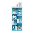Furinno LUDER 7-Cube Open Shelves Bookcase 9.4 x 19.5 x 41.7 White/Light Blue