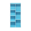 Furinno LUDER 7-Cube Open Shelves Bookcase 9.4 x 19.5 x 41.7 White/Light Blue