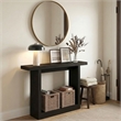 Furinno ARA 47-Inch Farmhouse Console Table with Wide bottom Black Dark Oak