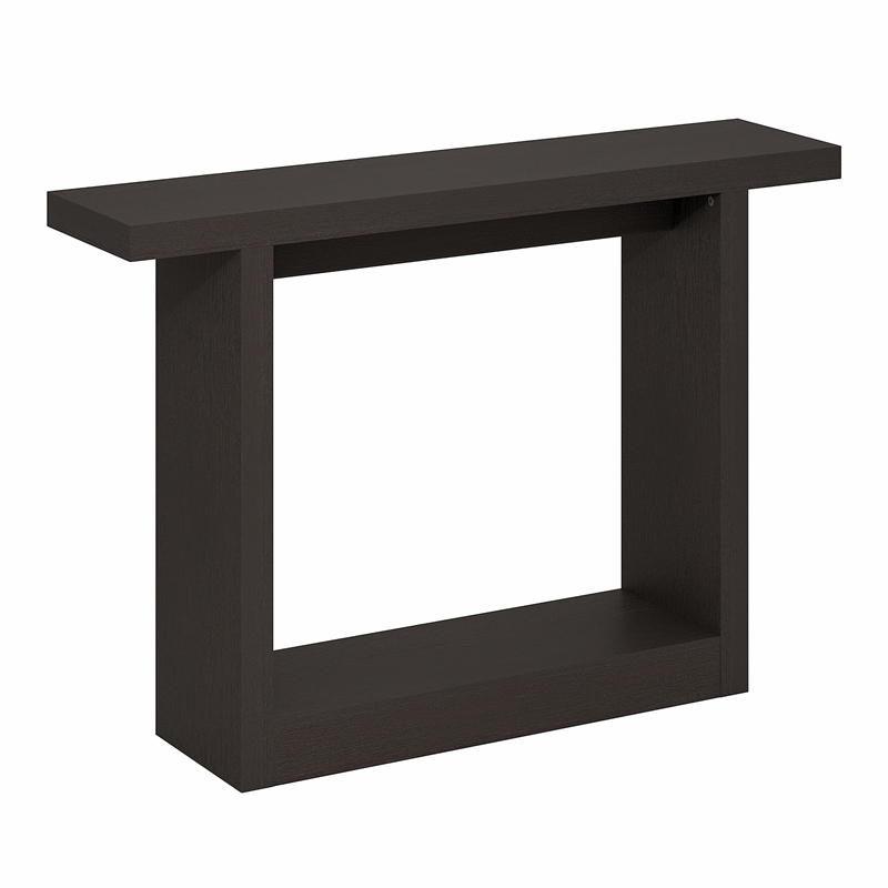 Furinno ARA 47-Inch Farmhouse Console Table with Wide bottom Black Dark Oak