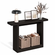 Furinno ARA 47-Inch Farmhouse Console Table with Wide bottom Black Dark Oak