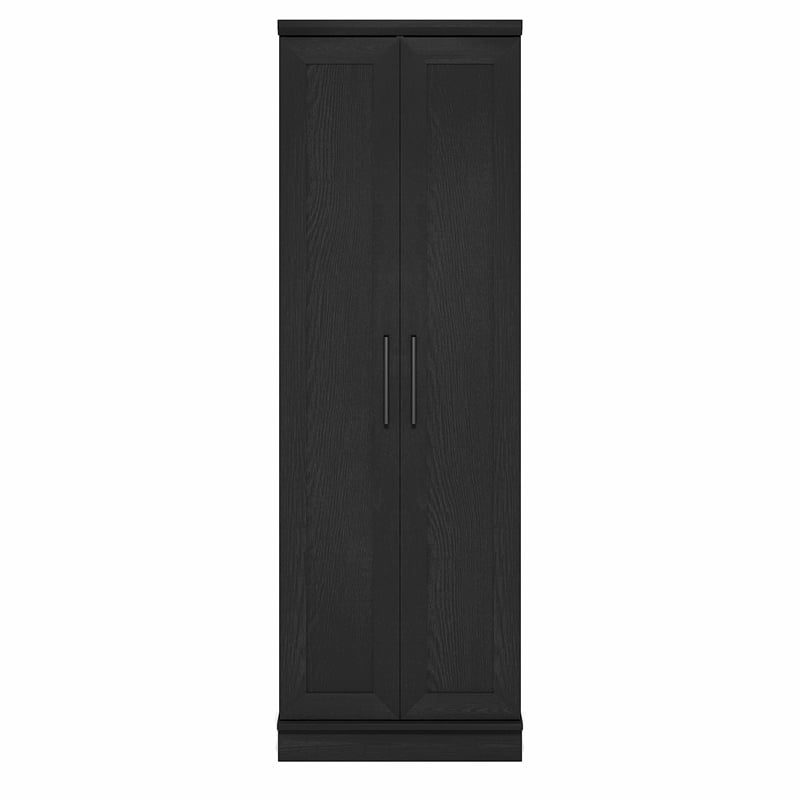 Furinno ROBIN 5-Tier Pantry Cabinet 23W with 2 Shaker-Doors Black Woodgrain