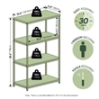 Furinno SIMPLISTIC 4-Tier Metal Frame Bookcases 11.8 x 23.6 x 38.6 Amber Pine