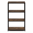Furinno SIMPLISTIC 4-Tier Metal Frame Bookcases 11.8 x 23.6 x 38.6 Amber Pine