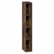 Furinno FULDA 4-Tier 6-In Width Narrow Bookcase 9.3 x 5.9 x 41.6 Amber Pine