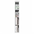 Furinno FULDA 4-Tier 6-In Width Narrow Bookcase 9.3 x 5.9 x 41.6 White