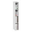 Furinno FULDA 4-Tier 6-In Width Narrow Bookcase 9.3 x 5.9 x 41.6 White