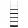 Furinno SIMPLISTIC 7-Tier Metal Frame Bookcases 11.8 x 23.6 x 74.9 Amber Pine