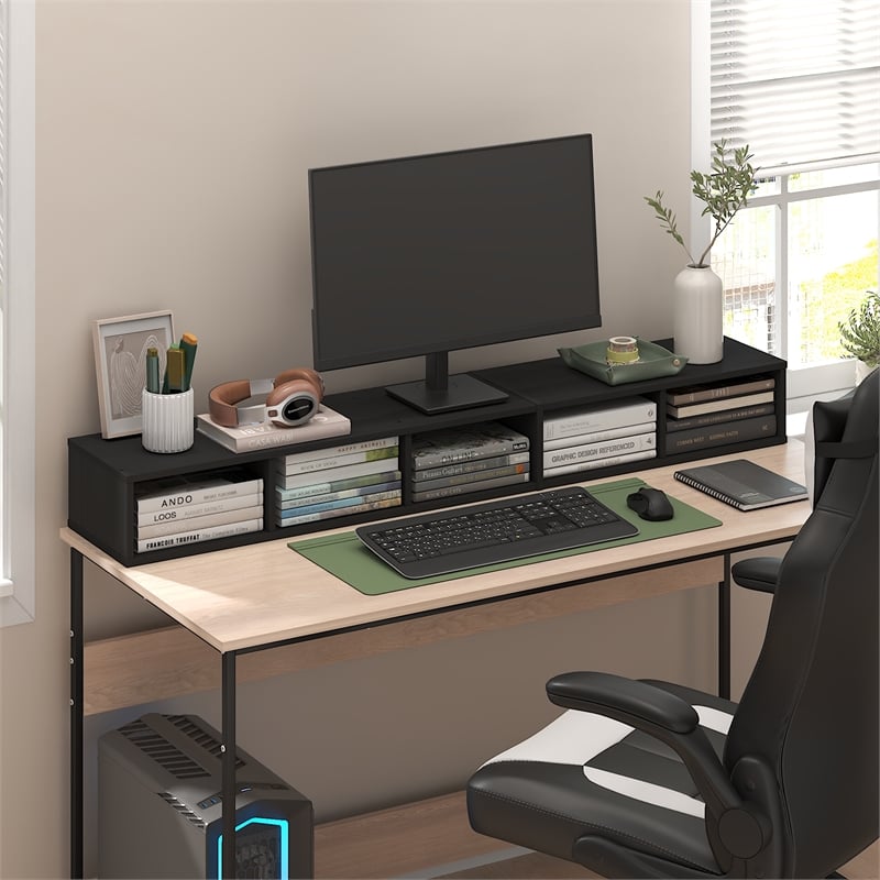 Furinno FULDA 5-Tier 6-In Width Narrow Bookcase 9.3 x 5.9 x 51.9 Blackwood