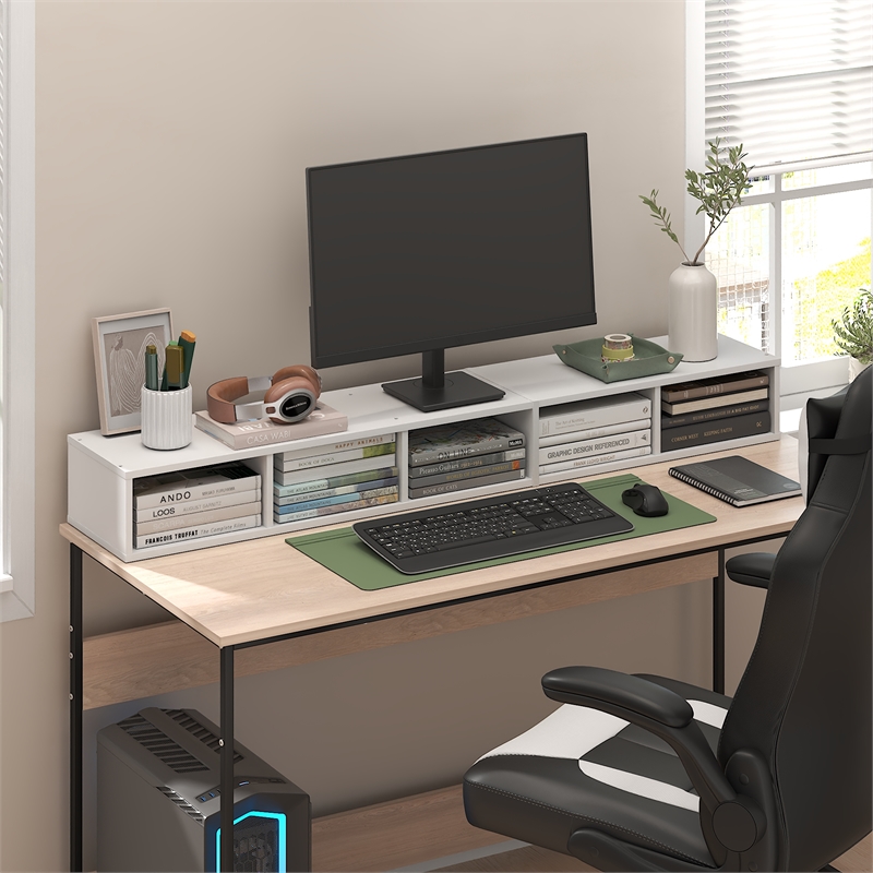 Furinno FULDA 5-Tier 6-In Width Narrow Bookcase 9.3 x 5.9 x 51.9 White