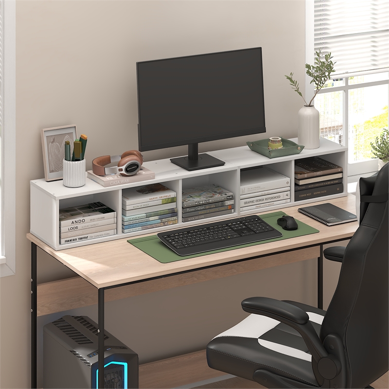 Furinno FULDA 5-Tier 8-In Width Narrow Bookcase 9.3 x 7.9 x 51.9 White