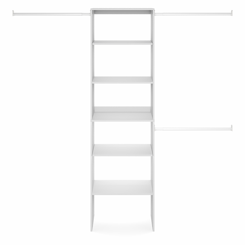 Furinno FANO 5-Tier Adjustable Closet Storage Organizer 14.8 x 23.6 x 82.1 White