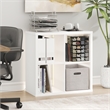 Furinno CUBICLE LED Lights 4-Cube Reversible Extra Thick Frame Bookcase White