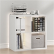 Furinno CUBICLE LED Lights 4-Cube Reversible Extra Thick Frame Bookcase White