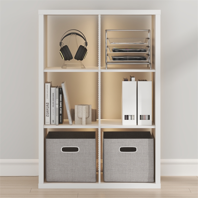furinno cubicle led lights 6-cube reversible extra thick frame bookcase white