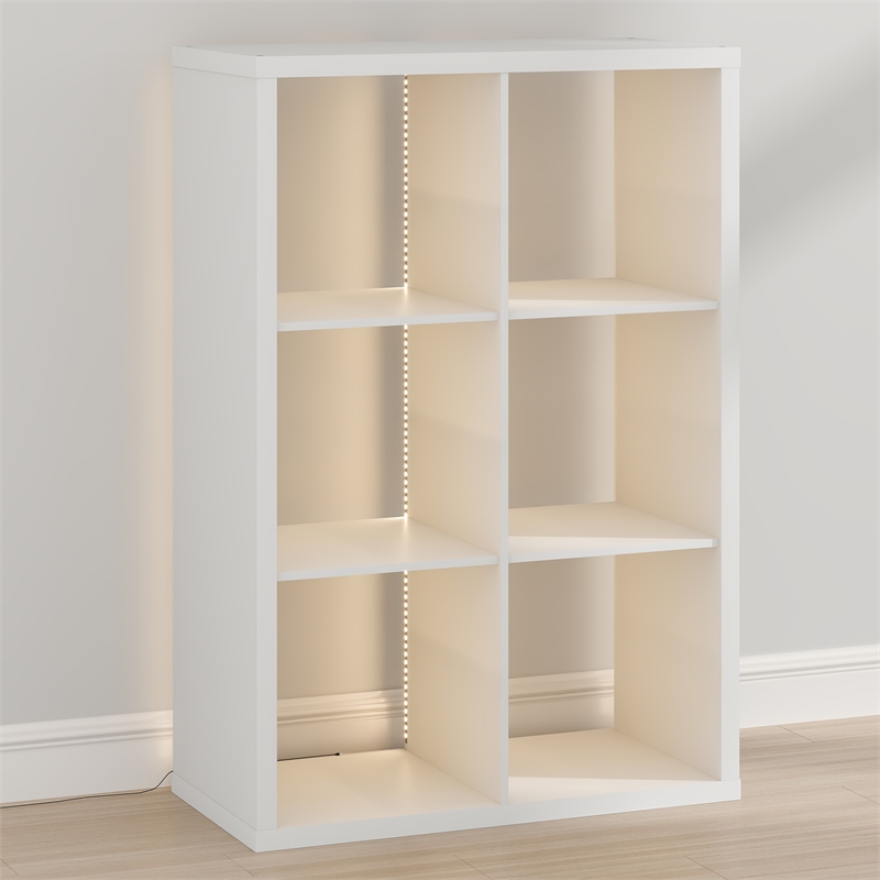 furinno cubicle led lights 6-cube reversible extra thick frame bookcase white