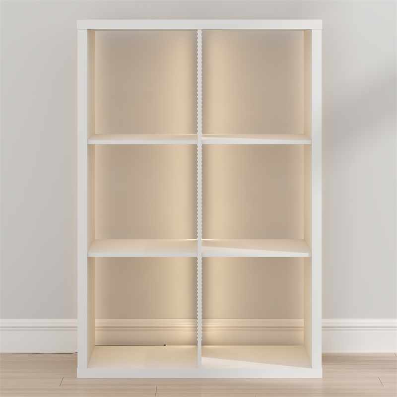 furinno cubicle led lights 6-cube reversible extra thick frame bookcase white