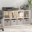 Furinno CUBICLE LED Lights 8-Cube Reversible Extra Thick Frame Bookcase White